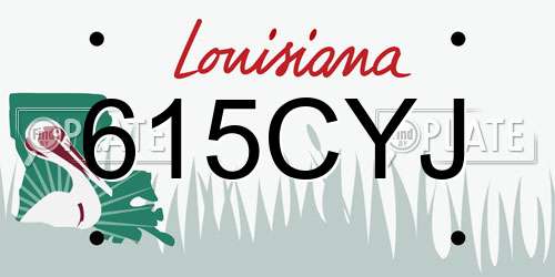 615CYJ Louisiana License Plate