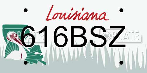 616BSZ Louisiana License Plate