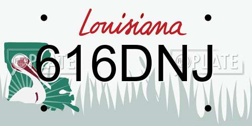 616DNJ Louisiana License Plate