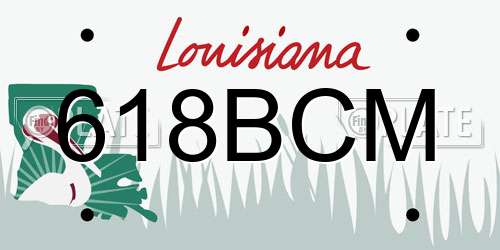 618BCM Louisiana License Plate