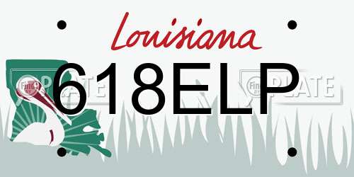 618ELP Louisiana License Plate