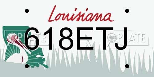618ETJ Louisiana License Plate