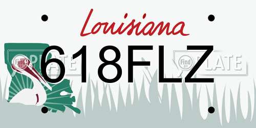 618FLZ Louisiana License Plate