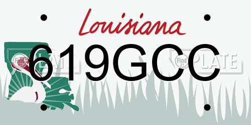 619GCC Louisiana License Plate