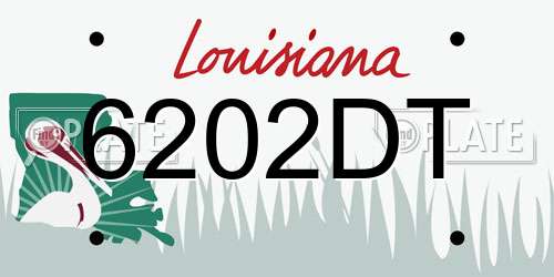 6202DT Louisiana License Plate