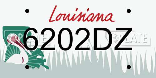 6202DZ Louisiana License Plate
