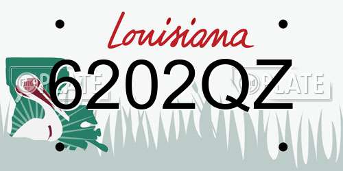 6202QZ Louisiana License Plate