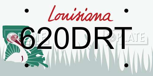 620DRT Louisiana License Plate
