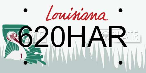 620HAR Louisiana License Plate