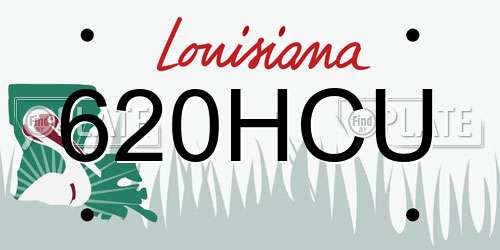 620HCU Louisiana License Plate