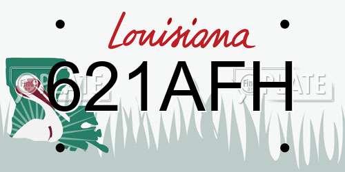 621AFH Louisiana License Plate