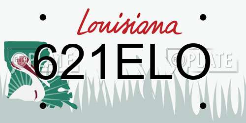 621ELO Louisiana License Plate