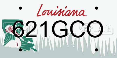 621GCO Louisiana License Plate