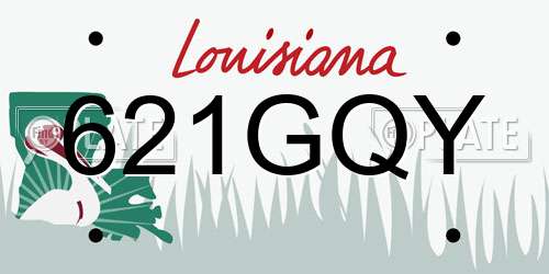 621GQY Louisiana License Plate