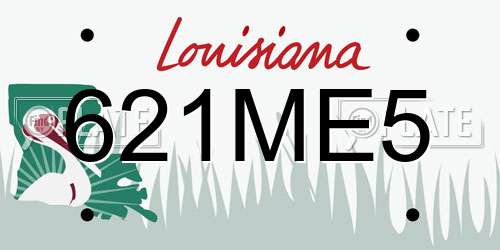 621ME5 Louisiana License Plate