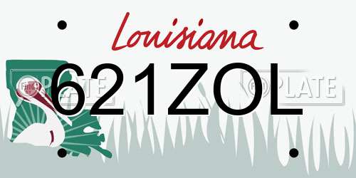 621ZOL Louisiana License Plate