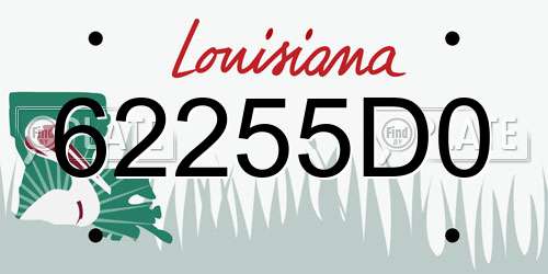 62255D0 Louisiana License Plate
