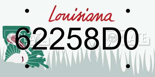 62258D0 Louisiana License Plate