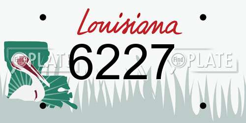 6227 Louisiana License Plate