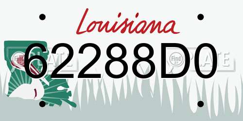 62288D0 Louisiana License Plate