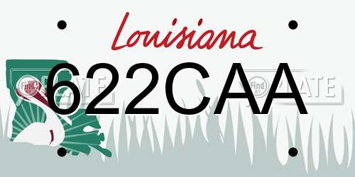622CAA Louisiana License Plate