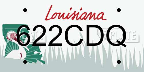 622CDQ Louisiana License Plate