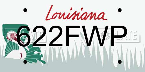 622FWP Louisiana License Plate