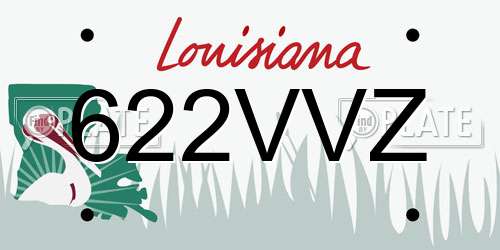 622VVZ Louisiana License Plate