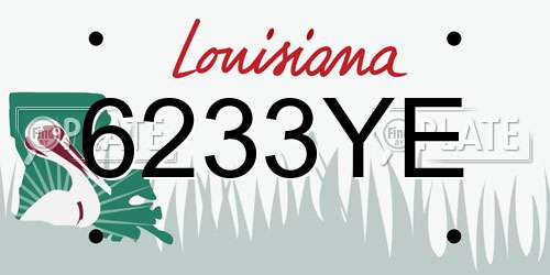 6233YE Louisiana License Plate