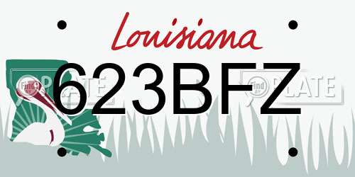 623BFZ Louisiana License Plate