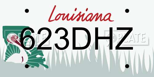 623DHZ Louisiana License Plate