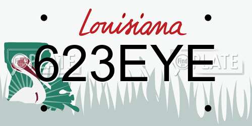 623EYE Louisiana License Plate
