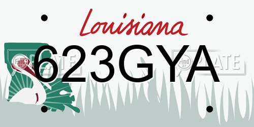 623GYA Louisiana License Plate