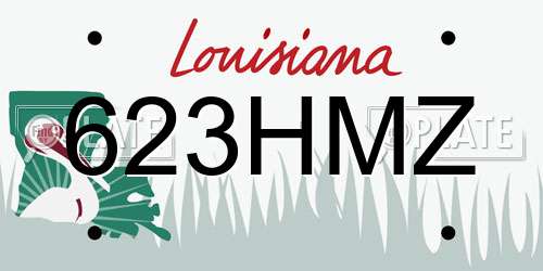 623HMZ Louisiana License Plate