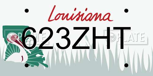 623ZHT Louisiana License Plate