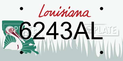 6243AL Louisiana License Plate