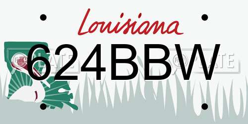 624BBW Louisiana License Plate