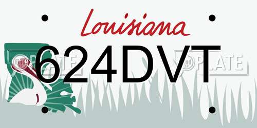 624DVT Louisiana License Plate