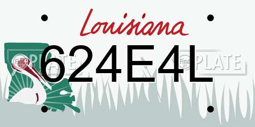 624E4L Louisiana License Plate