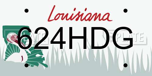 624HDG Louisiana License Plate