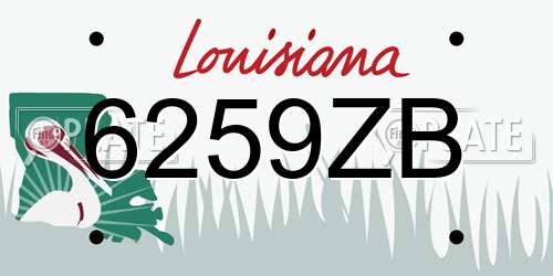 6259ZB Louisiana License Plate