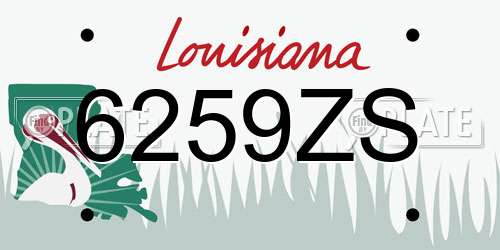 6259ZS Louisiana License Plate