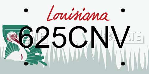 625CNV Louisiana License Plate