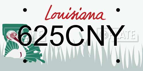 625CNY Louisiana License Plate