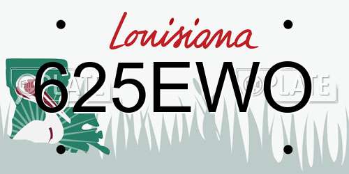 625EWO Louisiana License Plate