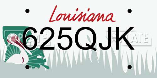 625QJK Louisiana License Plate