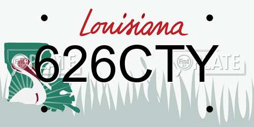 626CTY Louisiana License Plate