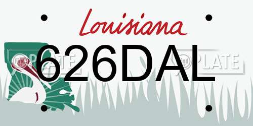 626DAL Louisiana License Plate