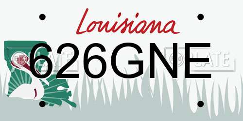 626GNE Louisiana License Plate