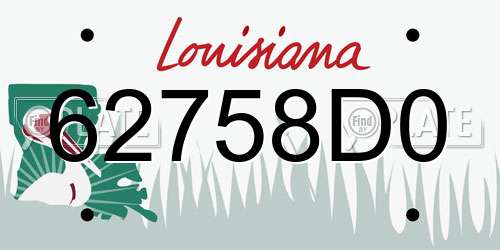 62758D0 Louisiana License Plate